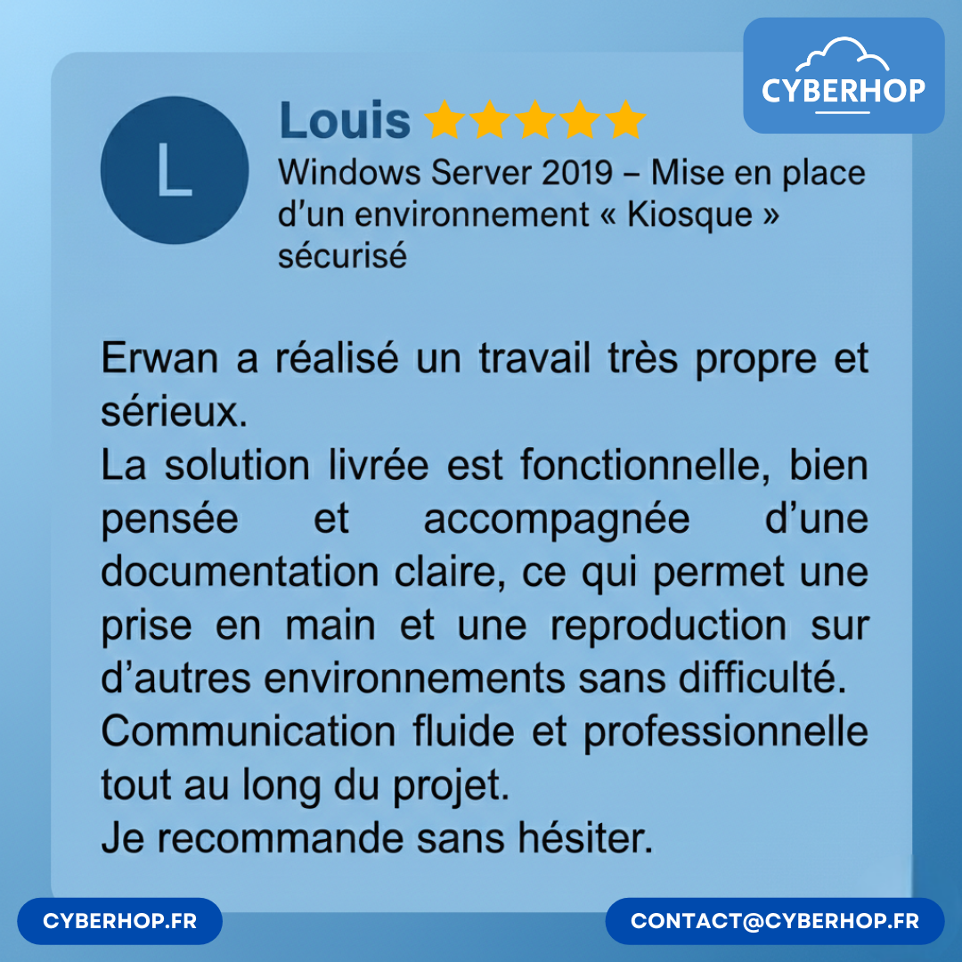 🖥️ Retour client : un accès temporaire sécurisé grâce à un mode "kiosk" maîtrisé